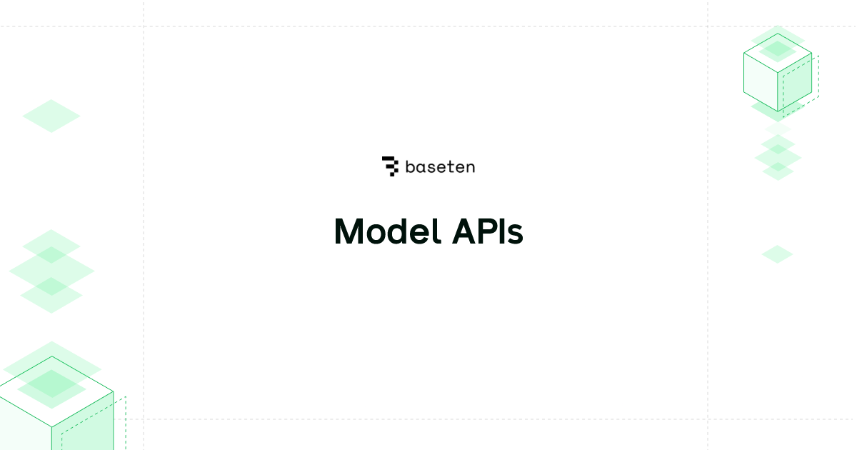 Baseten Model APIs website preview
